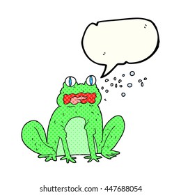 freehand drawn comic book speech bubble cartoon burping frog