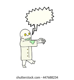 freehand drawn comic book speech bubble cartoon zombie