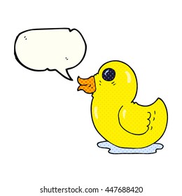 freehand drawn comic book speech bubble cartoon rubber duck
