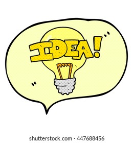 freehand drawn comic book speech bubble cartoon idea light bulb symbol