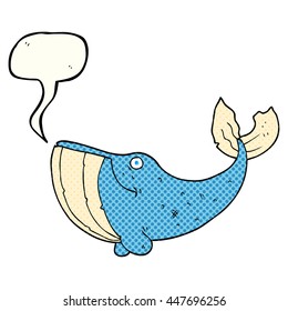 freehand drawn comic book speech bubble cartoon whale
