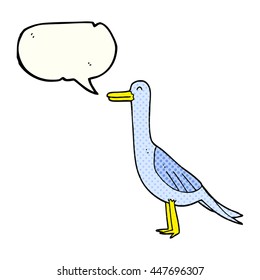 freehand drawn comic book speech bubble cartoon bird