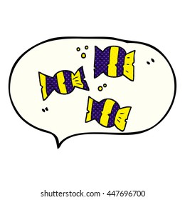 freehand drawn comic book speech bubble cartoon halloween candy