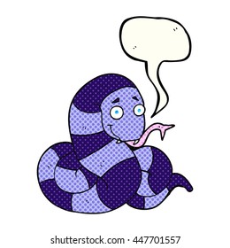 freehand drawn comic book speech bubble cartoon snake
