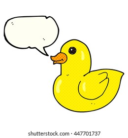 dibujo a mano libre libro de historietas habla burbuja dibujos animados de caucho pato