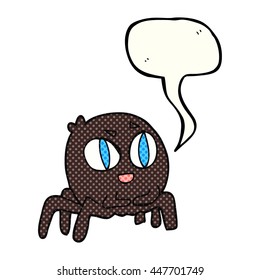 freehand drawn comic book speech bubble cartoon spider