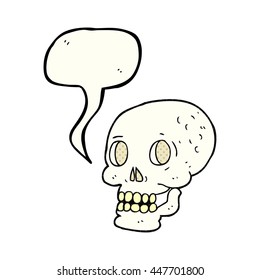 freehand drawn comic book speech bubble cartoon halloween skull