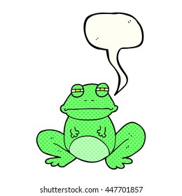 freehand drawn comic book speech bubble cartoon frog