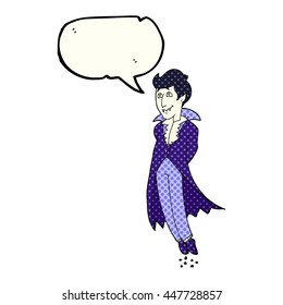 freehand drawn comic book speech bubble cartoon vampire
