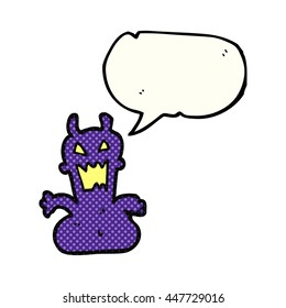 freehand drawn comic book speech bubble cartoon little alien
