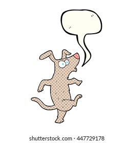 freehand gezeichneter Comicbuch-Sprechblase-Cartoon-Tanzhund