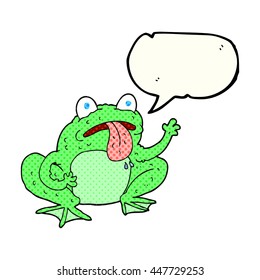 freehand drawn comic book speech bubble cartoon frog