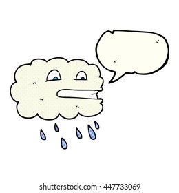 freehand drawn comic book speech bubble cartoon rain cloud