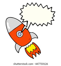 freehand gezeichnete Comic-Sprachblase-Cartoon-Flugrakete