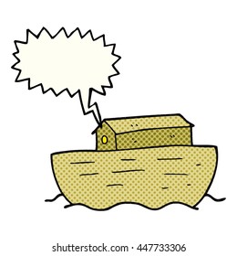 freehand drawn comic book speech bubble cartoon noah's ark