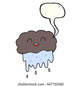 freehand drawn comic book speech bubble cartoon rain cloud