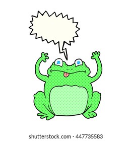 freehand drawn comic book speech bubble cartoon funny frog