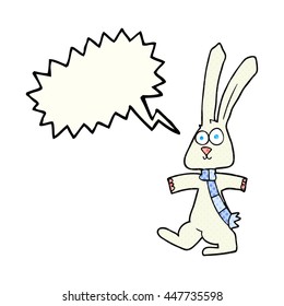 freehand drawn comic book speech bubble cartoon rabbit