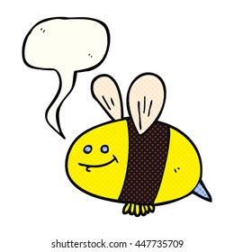 freehand drawn comic book speech bubble cartoon bee