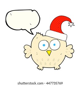 caricatura de la burbuja del discurso del libro de historietas dibujada a mano alzada con sombrero de navidad