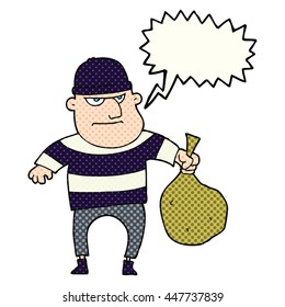 libro de historietas de libre mano libro de historietas libro de discurso burbuja caricatura ladrón con bolsa de botes