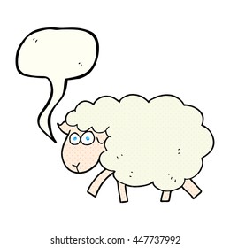 caricatura libre dibujada en historieta de libre mano sobre la burbuja de la carne de oveja