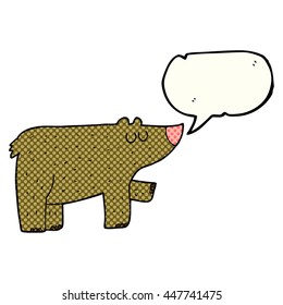 freehand drawn comic book speech bubble cartoon bear