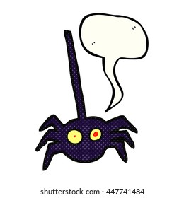 freehand drawn comic book speech bubble cartoon halloween spider