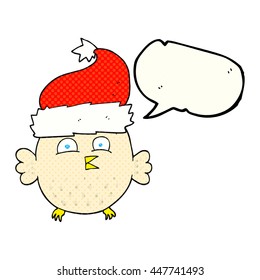 freehand gezeichnete Comic-Redemagazin-Karikatur mit Weihnachtsmütze