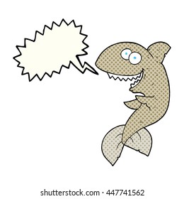 freehand drawn comic book speech bubble cartoon shark
