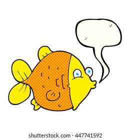 freehand drawn comic book speech bubble cartoon funny fish