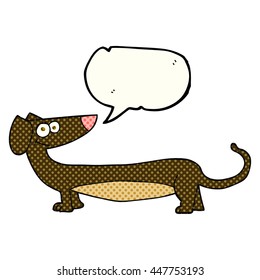 freehand drawn comic book speech bubble cartoon dachshund