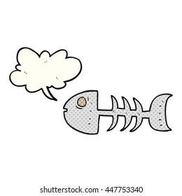 hueso de peces de la caricatura del libro de historietas dibujado a mano libre
