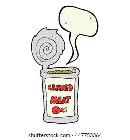 freehand drawn comic book speech bubble cartoon canned meat