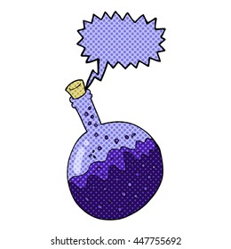 freehand drawn comic book speech bubble cartoon chemicals