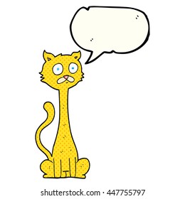 freehand drawn comic book speech bubble cartoon cat