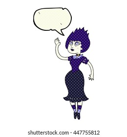 freehand gezeichnete Comic-Sprache-Blase Cartoon Vampire Mädchen