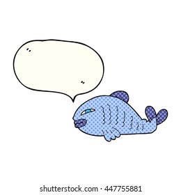 freehand drawn comic book speech bubble cartoon fish