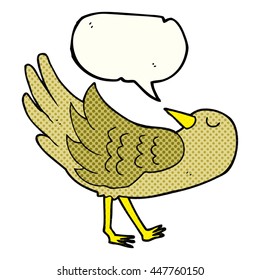 Cartoon Vogel in freehand gezeichnetem Comicbuch