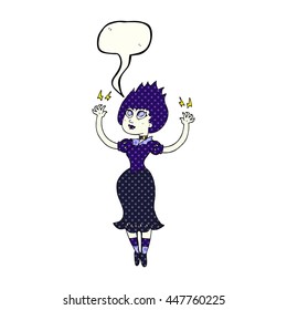dibujo a mano libre libro de historietas habla burbuja dibujos animados chica vampiro