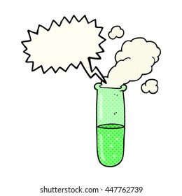 freehand drawn comic book speech bubble cartoon science test tube