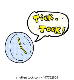freehand drawn comic book speech bubble cartoon ticking clock