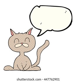 freehand drawn comic book speech bubble cartoon cat