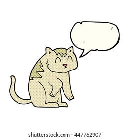 freehand drawn comic book speech bubble cartoon cat
