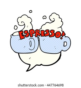 caricatura de espresso de la burbuja de la lectura de historietas dibujada a mano libre