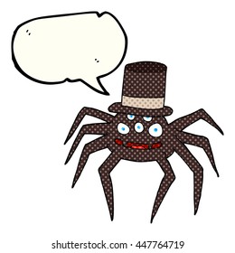 freehand drawn comic book speech bubble cartoon halloween spider
