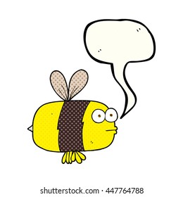 freehand drawn comic book speech bubble cartoon bee