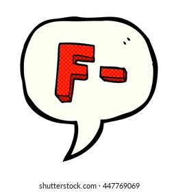 freehand drawn comic book speech bubble cartoon F grade