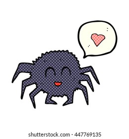 freehand drawn comic book speech bubble cartoon spider