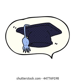 gorra de graduación de caricatura de la burbuja de la lectura de historietas dibujada a mano libre